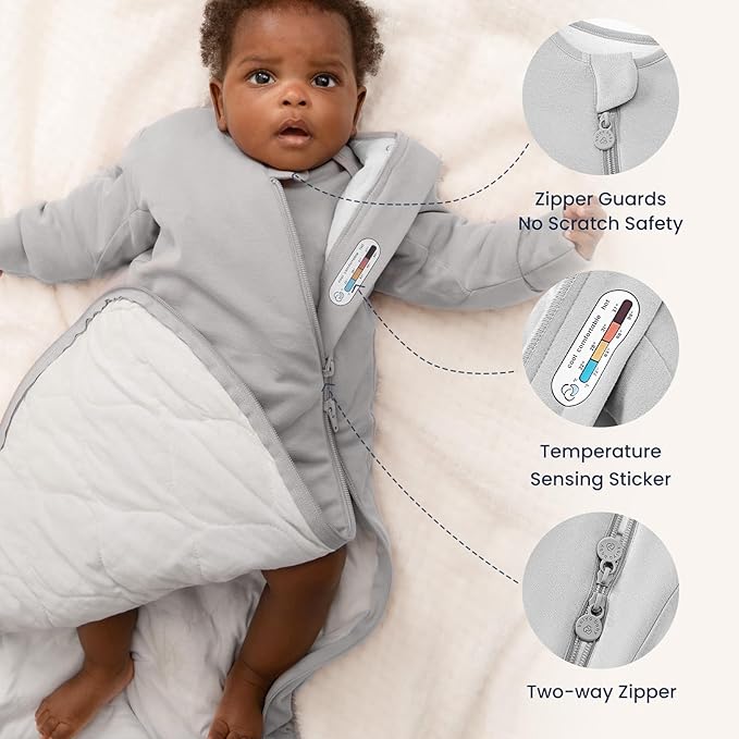 kaiya baby Unisex Sleeping Bag for Babies and Toddlers 2.5 Tog Sleep Sack, Long Sleeve Sleep Sack, Wearable Blanket Baby