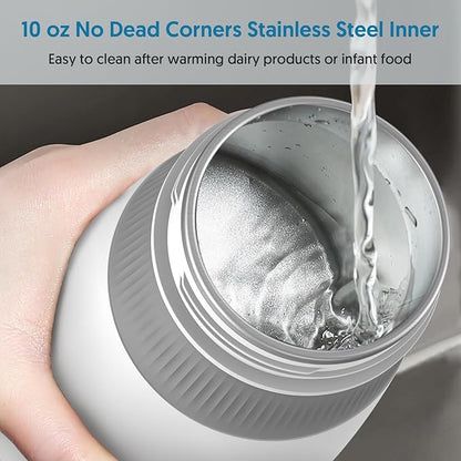 Portable Milk Warmer & Mixer, Cordless Travel Bottle Warmer for Breastmilk, Formula or Water, 10 oz Big Capacity, Big Battery Capacity for Journey, Calienta Biberones Portátil