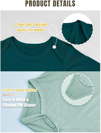 Rayon of Bamboo Baby Bodysuit, Long Sleeve Bodysuits for Boys Girls Infant Soft Clothes 0-24 Months