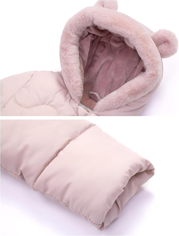 Rokka&Rolla Baby Girls' Water-Resistant Soft Mini Fur Lined Puffer Jacket for Newborn Infant Toddler (6-24M, 2T-5T)