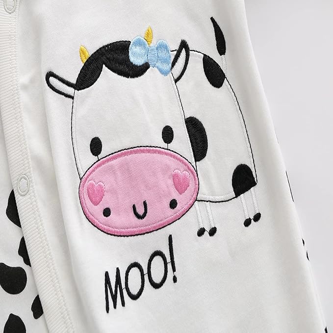 Baby One Piece Romper Soft Cotton Sleepwear Footed Jumpsuit for 0-12 Month Infant