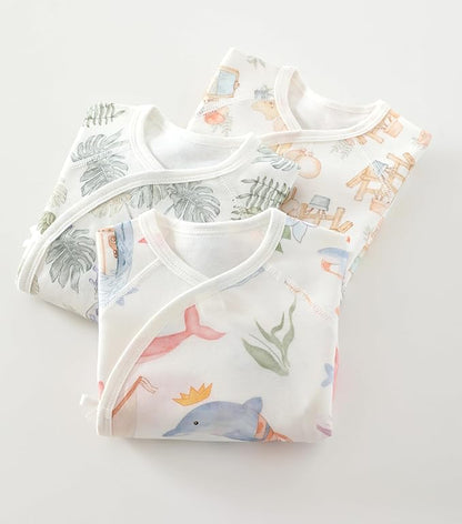 Baby Girl Boy Romper Side Snap Kimono Japanese Cotton Newborn Outfit Newborn-6M