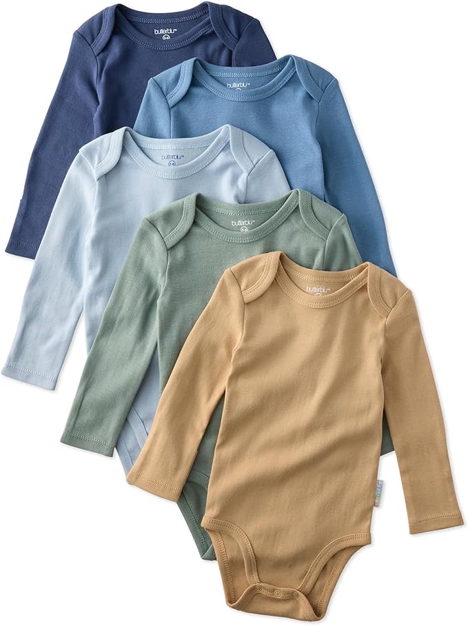 Blake 5-Pack Long Sleeve Bodysuits 100% Organic Cotton Baby Boys & Girls