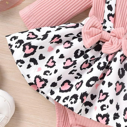 Unutiylo Preemie Newborn Baby Girl Clothes Romper Suspender Dress Fall Winter Outfits Ruffle Long Sleeve Jumpsuit