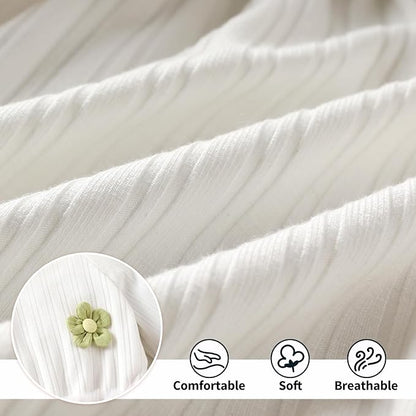 YOUNGER TREE Newborn Baby Girl Romper Dress Outfits Long Sleeve Floral Tutu Bodysuit with Leggings Hat Infant Fall Clothes