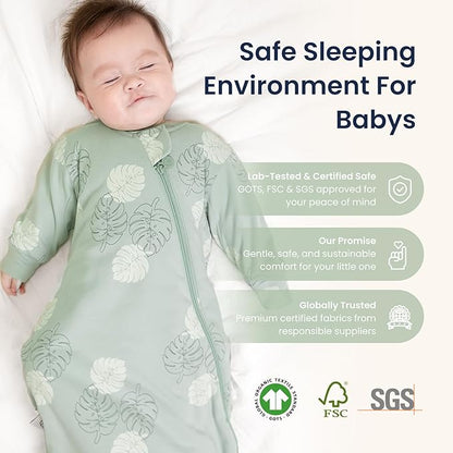 Unisex Sleeping Bag for Babies and Toddlers 1.0 Tog Sleep Sack 0-6 Months, Newborn Sleep Sack, Wearable Blanket Baby, One Piece Long Sleeves, Gifts for Baby
