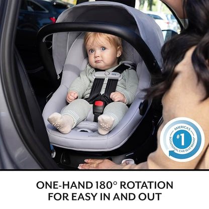 Evenflo Revolve180 LiteMax NXT Rotating Rear-Facing Lightweight Preemie and Infant Car Seat 3-30lbs. with SensorySoothe. Easy Install with Base (Agate Purple)