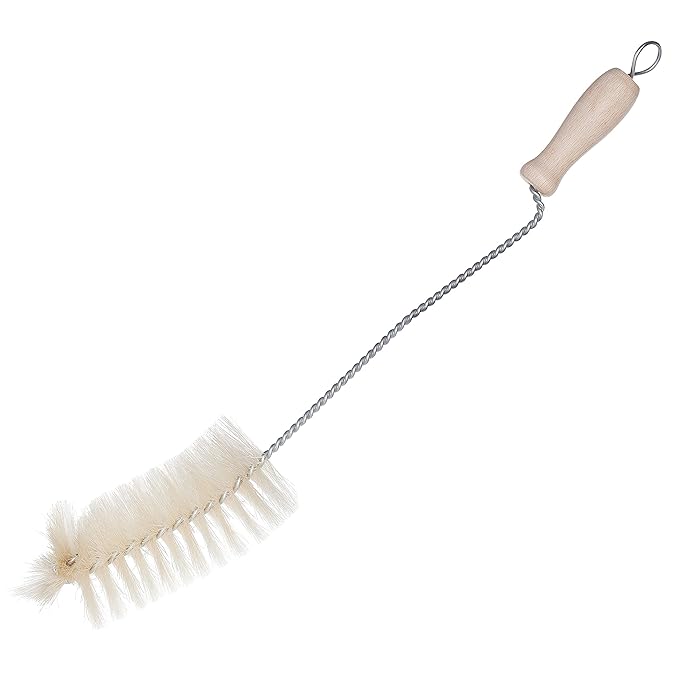 Redecker Baby Bottle Brush with Pig Bristles and Steel Wire and Beechwood Handle, 12-1/2-Inches