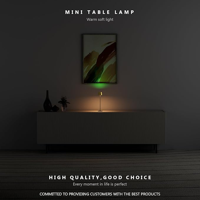 Compact Cordless Table Lamp, Rechargeable LED Night Light, Dual Light Source (RGB Top & Warm Bottom), Touch Control & Timer, Metal Lamp for Bedroom & Kids Room (Antique Brass & Black)