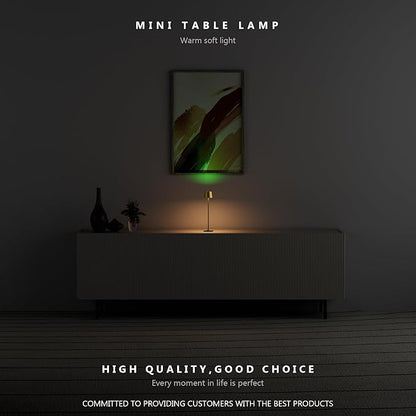 Compact Cordless Table Lamp, Rechargeable LED Night Light, Dual Light Source (RGB Top & Warm Bottom), Touch Control & Timer, Metal Lamp for Bedroom & Kids Room (Antique Brass & Black)