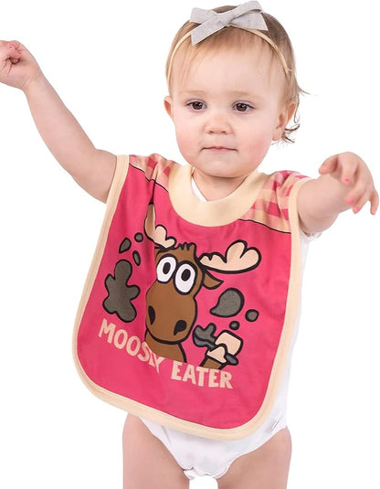 LazyOne Animal-Print Baby Bibs, Infant Bibs, Cute Baby Shower Gifts, One Size, Pack of 2