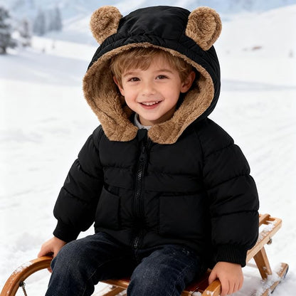 TUONROAD Baby Girls Coats for 6 Months-5 Years Toddlers Boy Winter Jacket Warm Bear Hooded Outdoor Coats Size 5