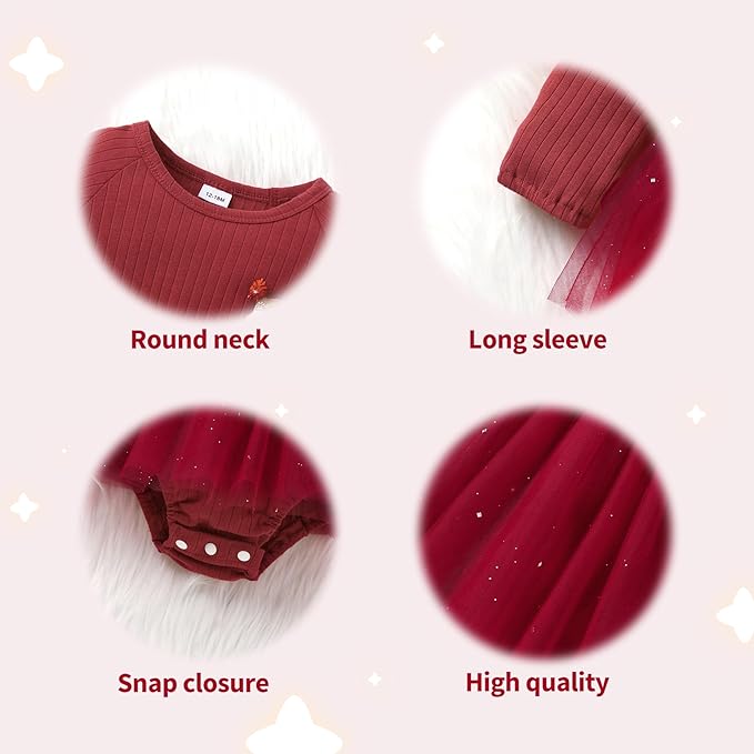 YOUNGER TREE Newborn Baby Girl Romper Dress Outfits Long Sleeve Floral Tutu Bodysuit with Leggings Hat Infant Fall Clothes