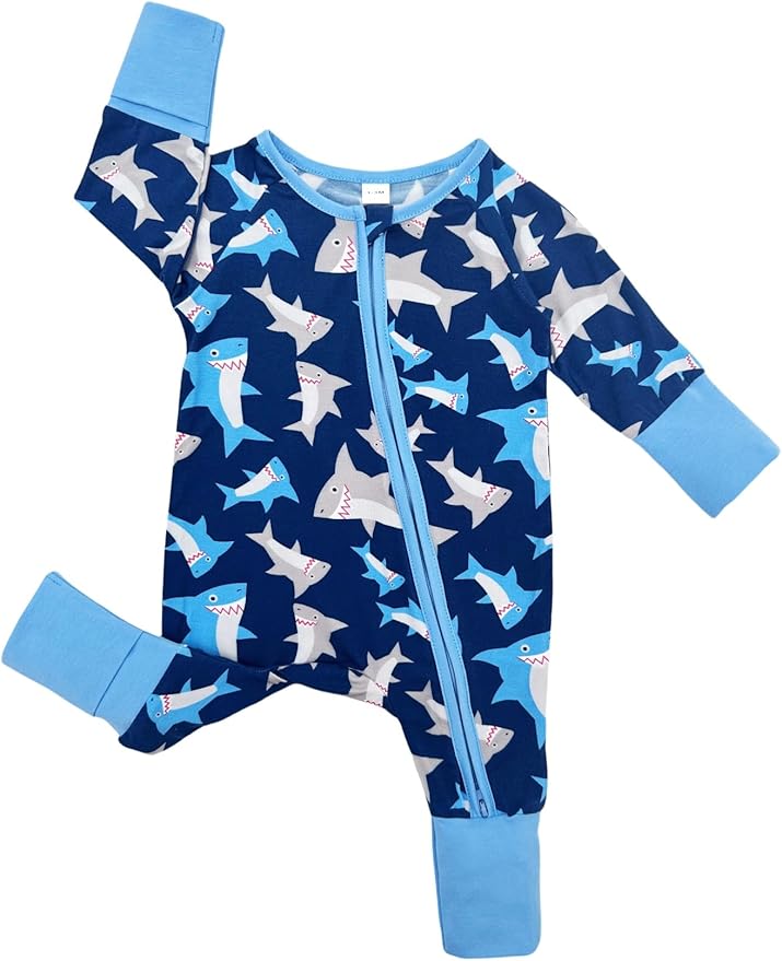 Bow Dream Bamboo Rayon Baby Boy Romper Footed Long Sleeve Footies Newborn Girl Clothes Footless with Zipper and Mitten Cuffs