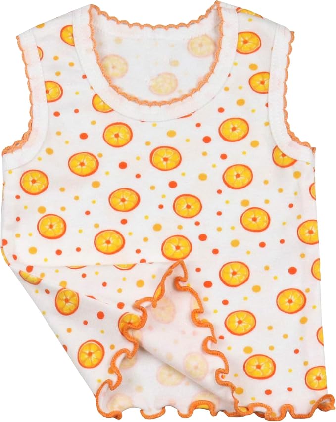 ToBeInStyle Girl's 4 Pack Ruffle Hem Cotton Tank Tops