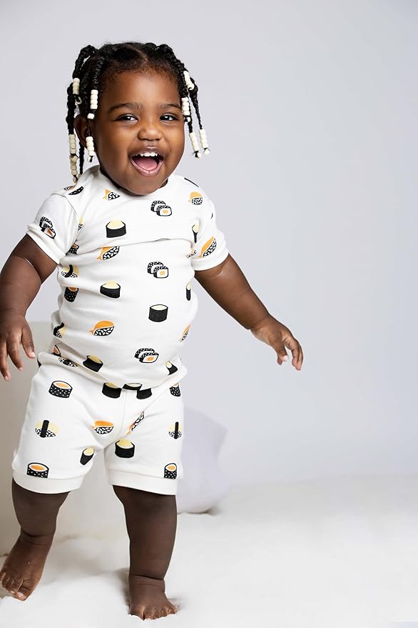 MONICA + ANDY baby-boys Organic Two-piece Shorty Pajama Set