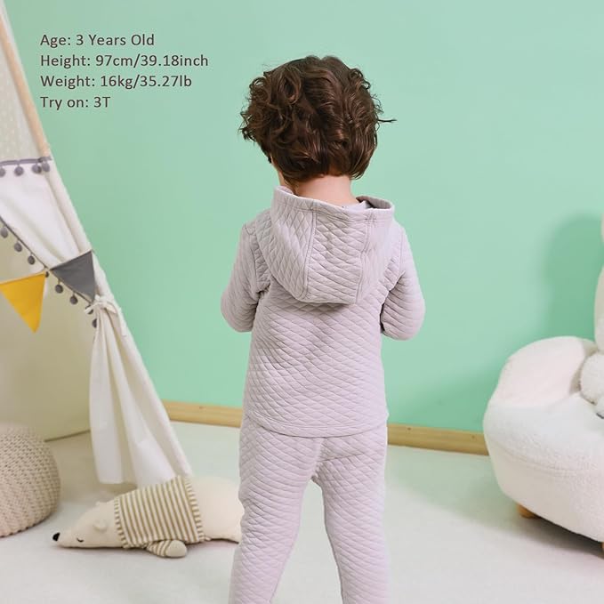 100% Cotton Baby Fall Hoodies Jacket, Comfortable Soft and Warm Baby Spring Jacket,0-24Months Solid-Coloured Coat