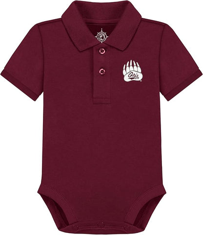 Creative Knitwear College Baby Polo Bodysuit Solid - Team Logo, Multiple Colors, for Boys & Girls (0-12 Months)