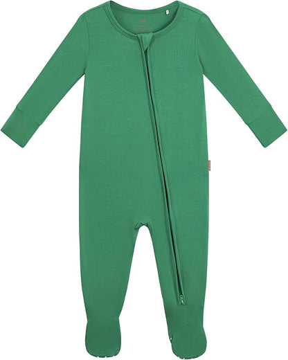 Bamboo Viscose Baby Boy Footie Pajamas, Infant Clothes, 2 Way Zipper Newborn Sleepers