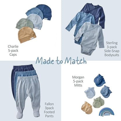 unisex-baby Sterling 3-pack Kimono Bodysuits 100% Organic Cotton Side Snap for Baby Boys & Girls