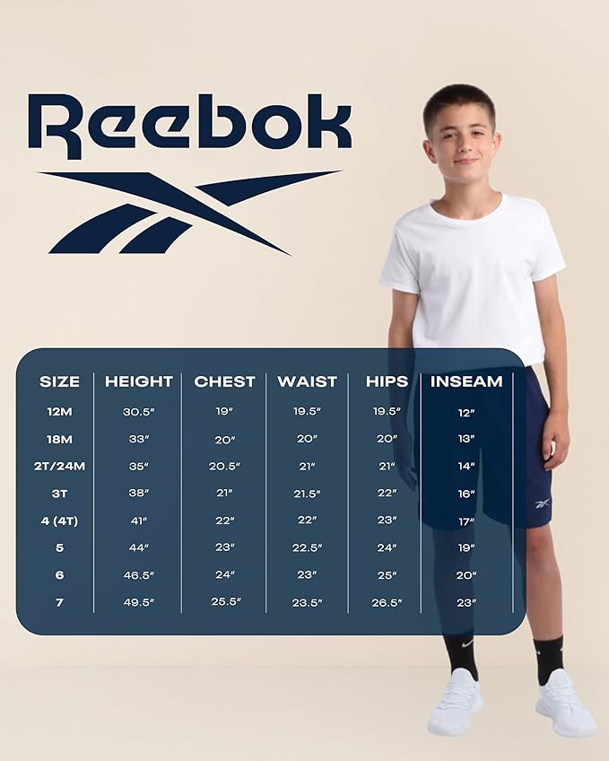 Reebok Baby Boy Pants Set - 3 Piece Tricot Fleece Jogger Pants Short Sleeve T Shirt & Track Jacket for Toddlers & Infants
