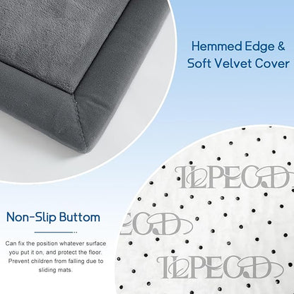 Baby Play Mat for Floor Tummy Time Mat Nursery Muscle Area Rug Playroom Rug Tatami 59"*71" Memory Foam 1.3" Thick Crawling For Babies,Toddlers, Infants, Kids,Floor(Grey)