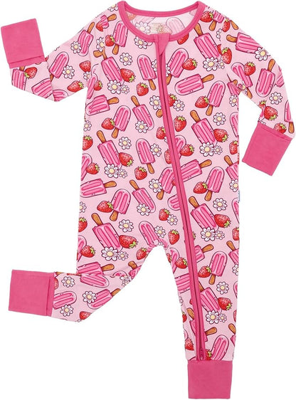 Baby Zippered Rompers Newborn Pajamas Sleepers Long Sleeve Jumpsuits Infant Zipper Romper-Viscose from Bamboo