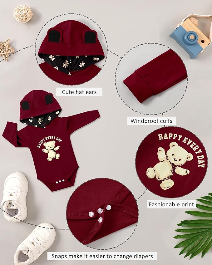 Baby Clothes Boy Newborn Outfits Animal Print Long Sleeve Romper and Pants 2PCS Fall Winter Infant Clothing Set