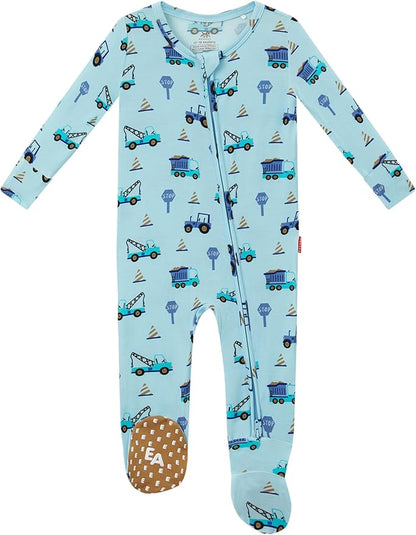 Bamboo Viscose Baby Boy Footie Pajamas, Infant Clothes, 2 Way Zipper Newborn Sleepers