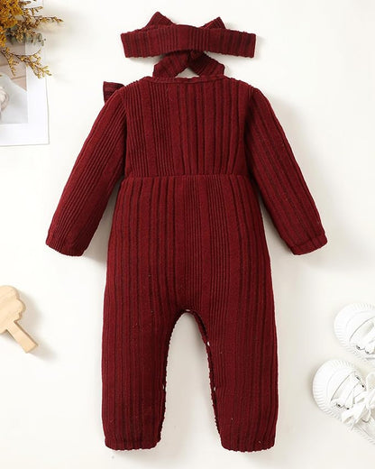 Infant Baby Girl Clothes Newborn Girl Romper Fall Winter Outfit Ruffle Long Sleeve Jumpsuit Romper Cute Baby Girl Outfit