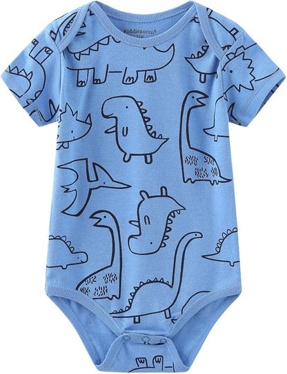 Kiddiezoom Newborn Baby Unisex Cotton One-Piece Bodysuits Baby Gift 5-Pack Baby Clothes