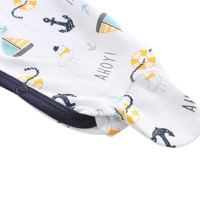 Newborn Baby Boy Girl Organic Cotton Bodysuit Long Sleeve Jumpsuit 3-Pack Outfits Clothes,0-24Months