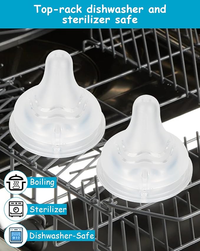 Silicone Nipple for Pigeon Baby Bottle, Size SS, Extra Slow Flow, 0m+, 6 Count