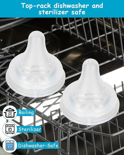 Silicone Nipple for Pigeon Baby Bottle, Size SS, Extra Slow Flow, 0m+, 6 Count