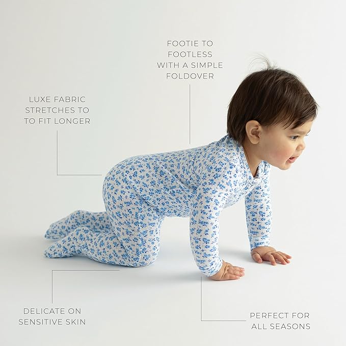 Posh Peanut Convertible Baby Sleepers - Girls Footless Baby Pajamas with 2 Way Zipper for Easy Diaper Changes
