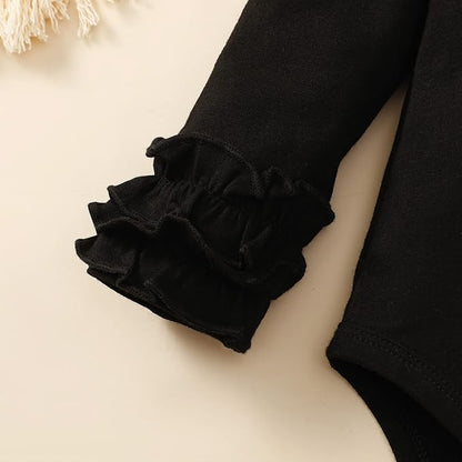 Baby Girl Solid Color Romper Infant Ruffle Sleeve Bodysuit One Piece Outfit Toddler Jumpsuit clothes