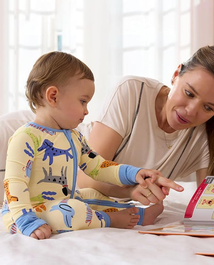 Bamboo Viscose Baby Convertible Footie Pajama, Zipper Pajamas for Baby Boys & Girls, Sleep & Play Footed Pjs