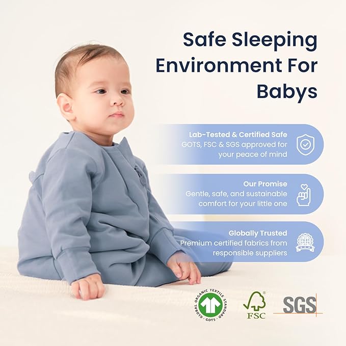 kaiya baby Unisex Sleeping Bag for Babies and Toddlers 2.5 Tog Sleep Sack, Long Sleeve Sleep Sack, Wearable Blanket Baby
