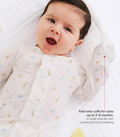 Magnetic Me Girls Modal Magnetic Baby Footie Pajamas | Silky Soft Modal Fabric | Baby Sleepers Available Sizes PRE - 24M