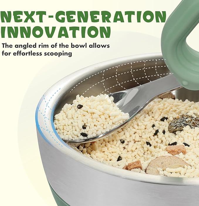 MR. CHOU Baby Suction Bowl Set with Spoon & Fork, Insulated Double-Layer 18/8 Stainless Steel Toddler Bowls with Silicone Suction Cup & BPA Free Airtight Lids, Green