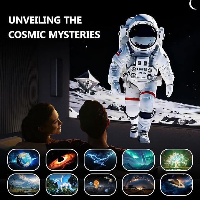 Planetarium 3D Galaxy Projector, Built-in 60 Scene Modes, with Bluetooth Speaker & Remote Control, Star Projector Light for Living Room Bedroom, forr Gifts for Kids, Adult（Telescope White）