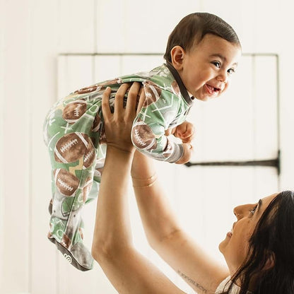 Burt's Bees Baby Boys Sleep and Play PJs, 100% Organic Cotton One-Piece Zip Front Romper Jumpsuit Pajamas