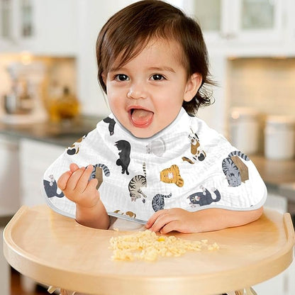 vvfelixl Baby Burp Cloths Cartoon Cat Baby Newborn Cotton Burping Cloths Set Baby Washcloths 4 Pack