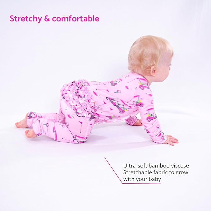 LollyBanks Baby Pajamas, 2-Way Zipper Infant Romper, 95% Viscose Made from Bamboo and 5% Spandex, Baby Sleepers