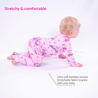 LollyBanks Baby Pajamas, 2-Way Zipper Infant Romper, 95% Viscose Made from Bamboo and 5% Spandex, Baby Sleepers