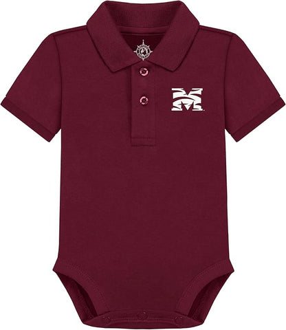 Creative Knitwear College Baby Polo Bodysuit Solid - Team Logo, Multiple Colors, for Boys & Girls (0-12 Months)