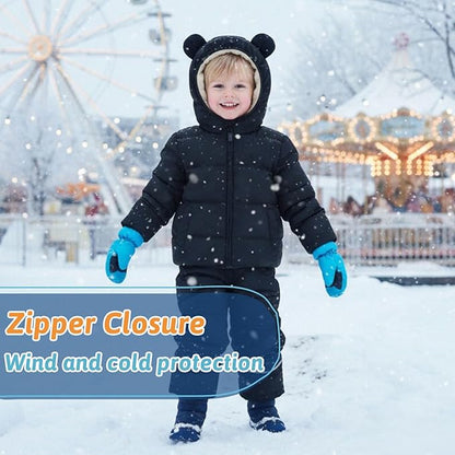 BFUSTYLE Baby Toddler Coat Boys Girls Bear Ear Hooded Puffer Jacket for kids 6M-5T
