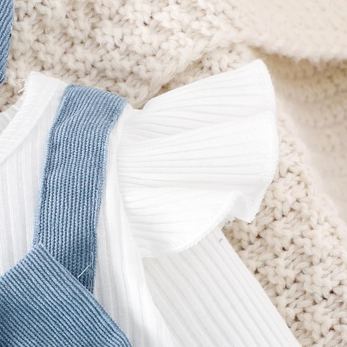 Infant Baby Girl Fall Outfit Romper Cherry Print Fake Two Pieces Patchwork Bow Jumpsuit Newborn Winter Clothes