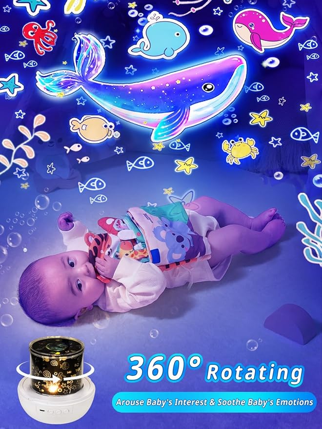 21 Sets of Films + Kids Night Light Projector, Projector Night Light for Kids Bedroom, Ceiling, Star Galaxy Projector with 360° Rotation, Dimmable for Baby Toddler Girl, Christmas, Nursery, Room Decor