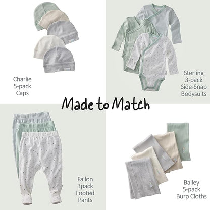 unisex-baby Sterling 3-pack Kimono Bodysuits 100% Organic Cotton Side Snap for Baby Boys & Girls